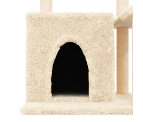 Kassimaja Sisalköitega Kraapimispuuga, Kreemjas, 83 Cm