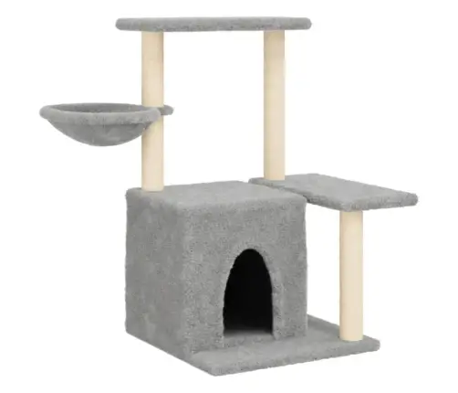 Kassimaja Sisalköitega Kraapimispuudega, Helehall, 83 Cm