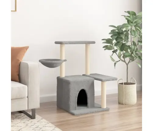 Kassimaja Sisalköitega Kraapimispuudega, Helehall, 83 Cm