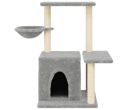 Kassimaja Sisalköitega Kraapimispuudega, Helehall, 83 Cm