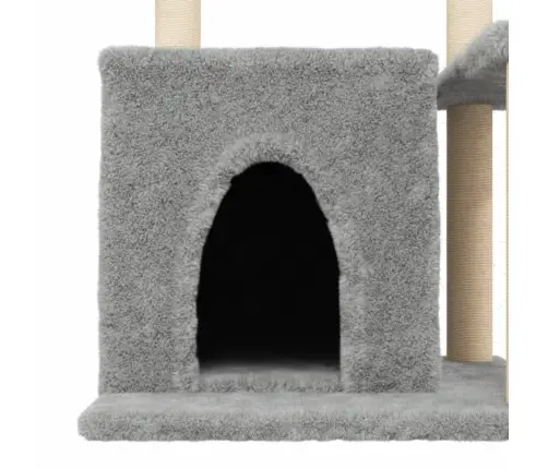 Kassimaja Sisalköitega Kraapimispuudega, Helehall, 83 Cm