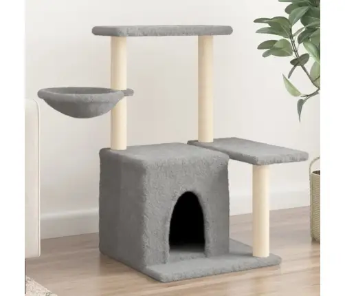 Kassimaja Sisalköitega Kraapimispuudega, Helehall, 83 Cm