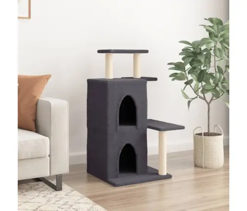 Kaķu Māja Ar Sizala Stabiem Nagu Asināšanai, 97 Cm, Pelēka Vidaxl