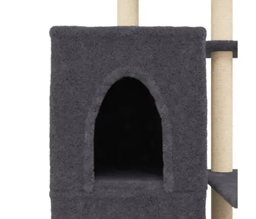 Kaķu Māja Ar Sizala Stabiem Nagu Asināšanai, 97 Cm, Pelēka Vidaxl