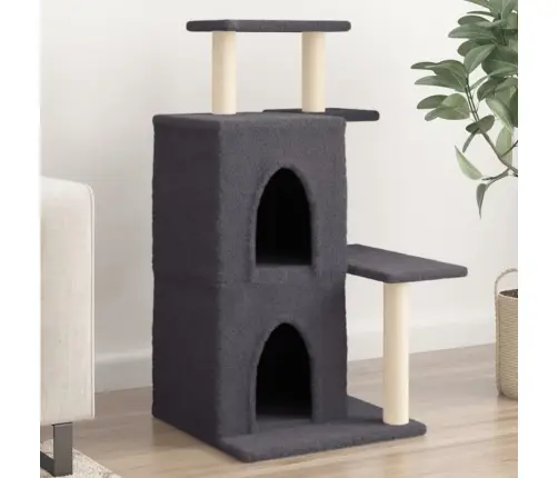 Kaķu Māja Ar Sizala Stabiem Nagu Asināšanai, 97 Cm, Pelēka Vidaxl