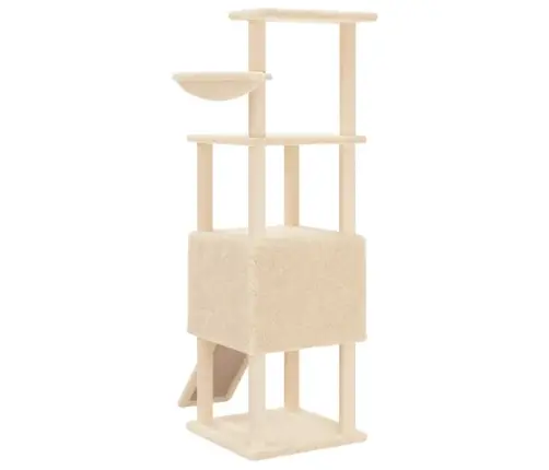 Kassimaja Sisalköitega Kraapimispuuga, Kreemjas, 153 Cm