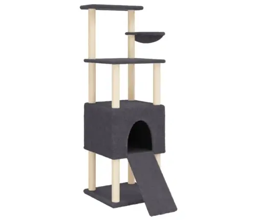 Kassimaja Sisalköitega Kraapimispuudega, Tumehall, 153 Cm