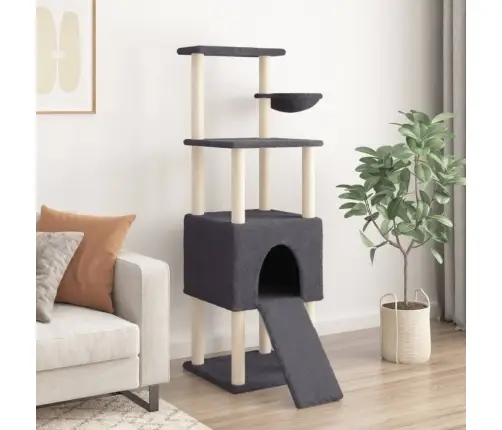 Kassimaja Sisalköitega Kraapimispuudega, Tumehall, 153 Cm