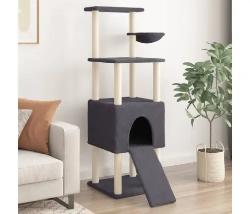 Kassimaja Sisalköitega Kraapimispuudega, Tumehall, 153 Cm