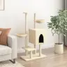 Kaķu Māja Ar Sizala Stabiem Nagu Asināšanai, 117 Cm, Krēmkrāsas Vidaxl