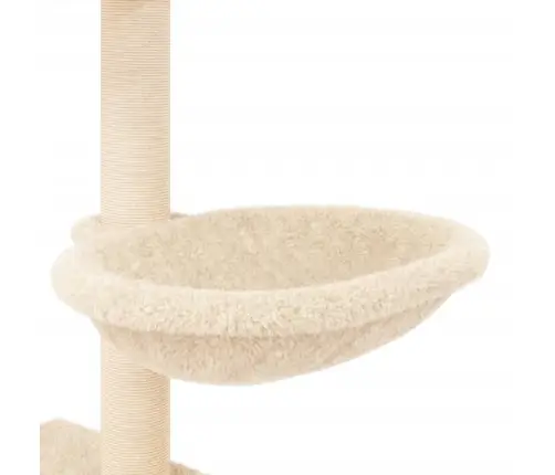 Kaķu Māja Ar Sizala Stabiem Nagu Asināšanai, 117 Cm, Krēmkrāsas Vidaxl