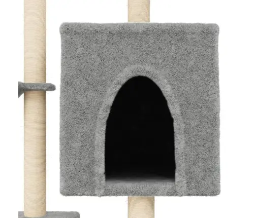 Kaķu Māja Ar Sizala Stabiem Nagu Asināšanai, 117 Cm, Pelēka Vidaxl