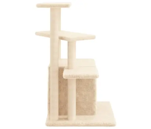 Kaķu Māja Ar Sizala Stabiem Nagu Asināšanai, 83,5 Cm, Bēša Vidaxl