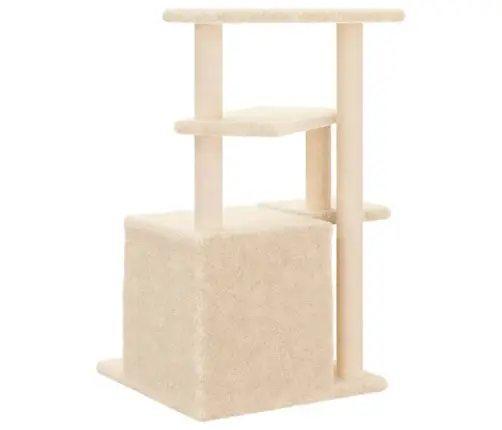 Kaķu Māja Ar Sizala Stabiem Nagu Asināšanai, 83,5 Cm, Bēša Vidaxl