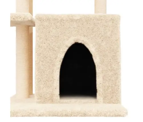 Kaķu Māja Ar Sizala Stabiem Nagu Asināšanai, 83,5 Cm, Bēša Vidaxl