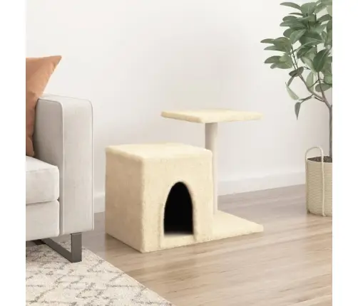 Kassimaja Sisalköitega Kraapimispostidega, Kreemjas, 50,5 Cm