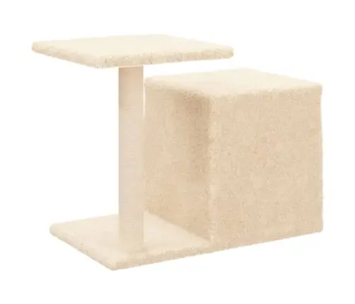 Kassimaja Sisalköitega Kraapimispostidega, Kreemjas, 50,5 Cm