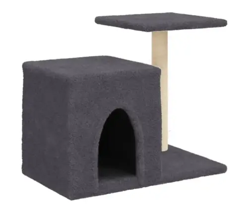 Kassimaja Sisalköitega Kraapimispostidega, Tumehall, 50,5 Cm