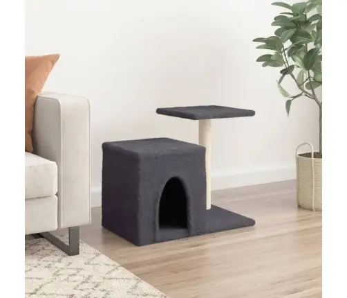 Kassimaja Sisalköitega Kraapimispostidega, Tumehall, 50,5 Cm