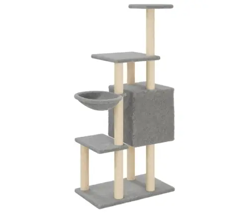 Kaķu Māja Ar Sizala Stabiem Nagu Asināšanai, 131 Cm, Pelēka Vidaxl