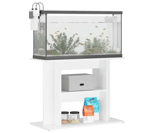 Akvārija Statīvs, Balts, 80X35X60 Cm, Inženierijas Koks Vidaxl