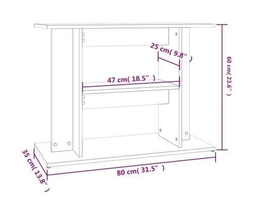 Akvārija Statīvs, Balts, 80X35X60 Cm, Inženierijas Koks Vidaxl