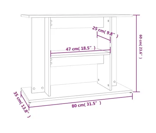 Akvaariumi Alus, Must, 80 X 35 X 60 cm Tehispuit