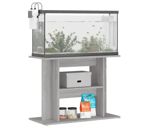 Akvārija Statīvs, Pelēka Ozola, 80X35X60 Cm, Inženierijas Koks Vidaxl