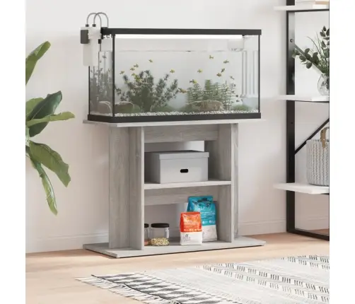 Akvārija Statīvs, Pelēka Ozola, 80X35X60 Cm, Inženierijas Koks Vidaxl