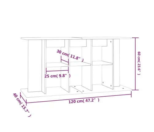 Akvaariumi Alus, Must, 120 X 40 X 60 cm Tehispuit