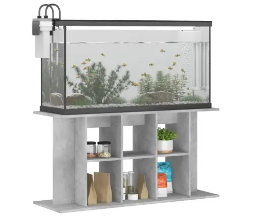 Akvariumo Stovas, Betono Pilkas, 120X40X60cm Inžinerinė Mediena