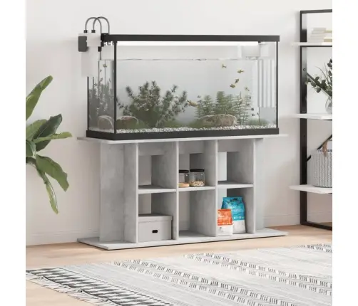 Akvariumo Stovas, Betono Pilkas, 120X40X60cm Inžinerinė Mediena