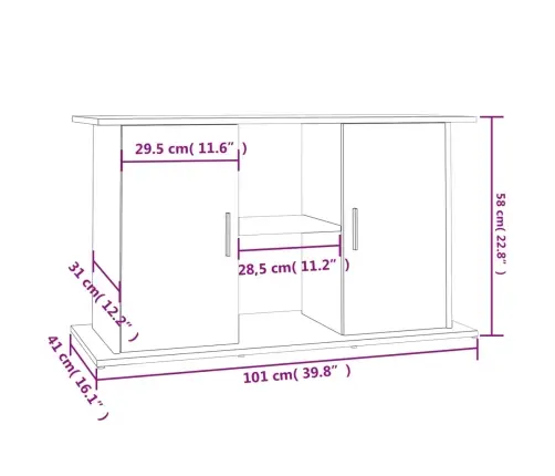 Akvārija Statīvs, Ozolkoka, 101X41X58 Cm, Inženierijas Koks Vidaxl