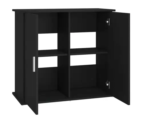 Akvariumo Stovas, Juodos Spalvos, 81X36X73cm Apdirbta Mediena