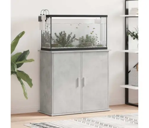 Akvariumo Stovas, Betono Pilkas, 81X36X73cm Inžinerinė Mediena