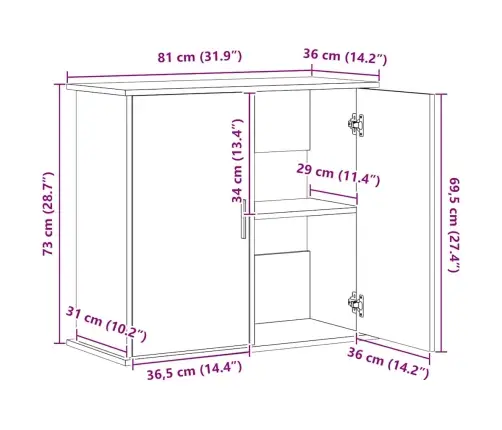 Akvaariumi Alus, Suitsutatud Tamm, 81 X 36 X 73 cm Tehispuit