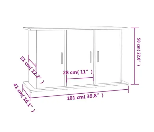 Akvārija Statīvs, Balts, 101X41X58 Cm, Inženierijas Koks Vidaxl