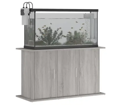 Akvariumo Stovas, Pilkas Ąžuolo, 101X41X58cm Apdirbta Mediena
