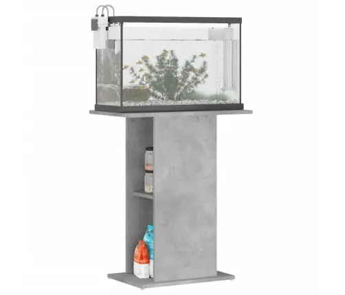 Akvariumo Stovas, Betono Pilkas, 60,5X36X72,5 cm Inžinerinė Mediena