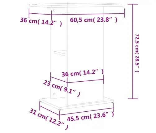 Akvaariumi Alus, Pruun Tamm, 60,5X36X72,5 cm Tehispuit