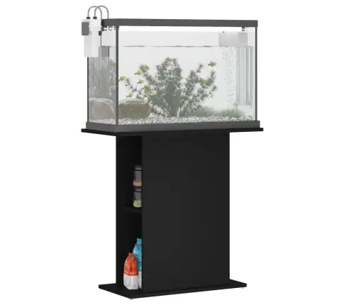 Akvariumo Stovas, Juodas, 75X36X72,5 cm Apdirbta Mediena