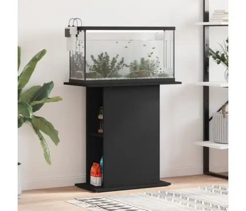 Akvariumo Stovas, Juodas, 75X36X72,5 cm Apdirbta Mediena