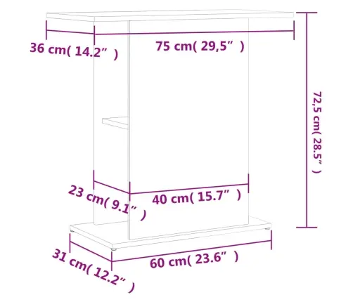 Akvārija Statīvs, Koka Krāsa, 75X36X72,5 Cm, Koks Vidaxl