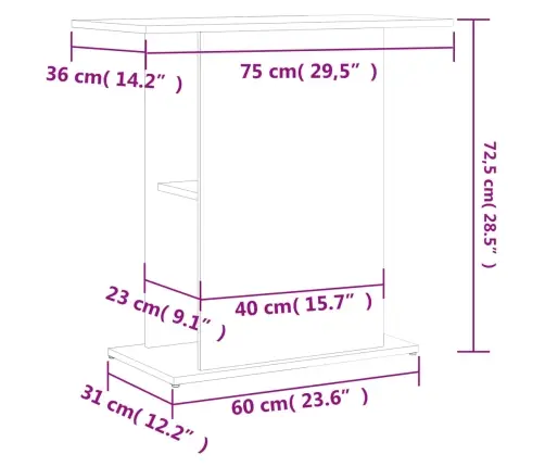 Akvārija Statīvs, Koka Krāsa, 75X36X72,5 Cm, Koks Vidaxl