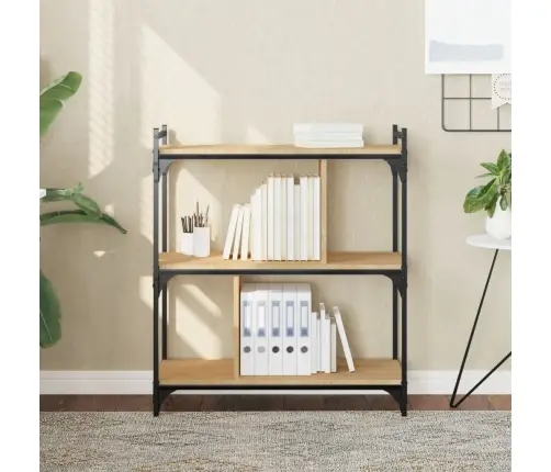 Raamaturiiul 3 Korrust, Sonoma Tamm, 76 X 32 X 88 cm Tehispuit