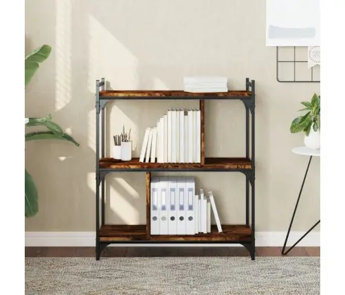 Raamaturiiul 3 Korrust, Suitsutamm, 76 X 32 X 88 cm Tehispuit