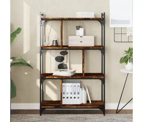 Raamaturiiul 4 Korrust, Suitsutamm, 76X32X123 cm Tehispuit