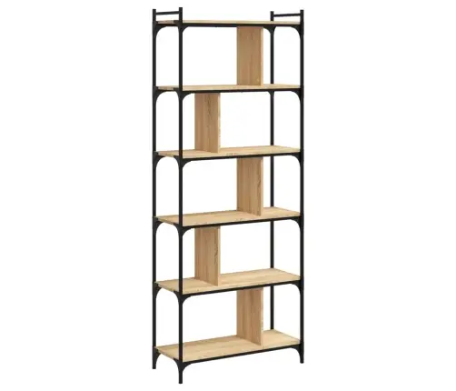 Raamaturiiul 6 Korrust, Sonoma Tamm, 76X32X192 cm Tehispuit