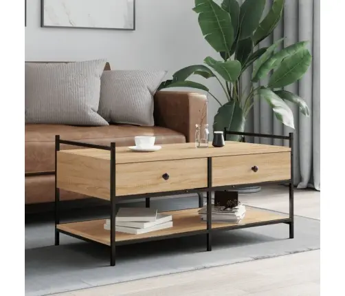 Kafijas Galdiņš, Ozola Krāsa, 99X50X50 Cm, Inženierijas Koks Vidaxl