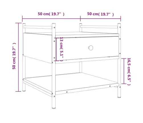 Kafijas Galdiņš, Ozolkoka Krāsa, 50X50X50 Cm, Inženierijas Koks Vidaxl